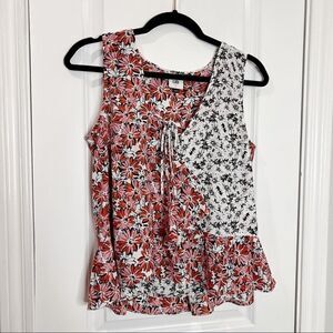 CAbi Layered Seraphina Sleeveless Top Style#5730 floral print black white pink